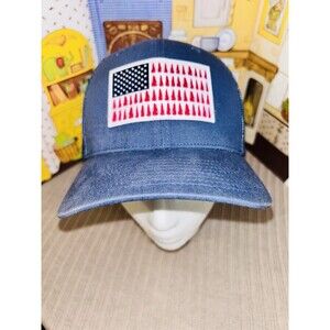 Columbia Mesh Tree Flag Trucker Hat Blue